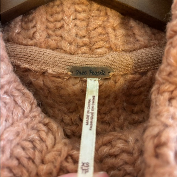 Free People Fluffy Fox Papaya Wool Alpaca Blend Oversized Turtleneck Sweater - Picture 6 of 9